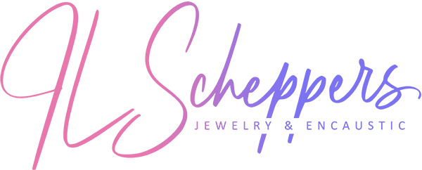 JL Scheppers Art Logo - signature style with pink to purple gradient