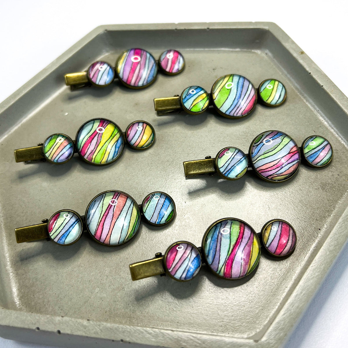 Rainbow Wave Hair Clip