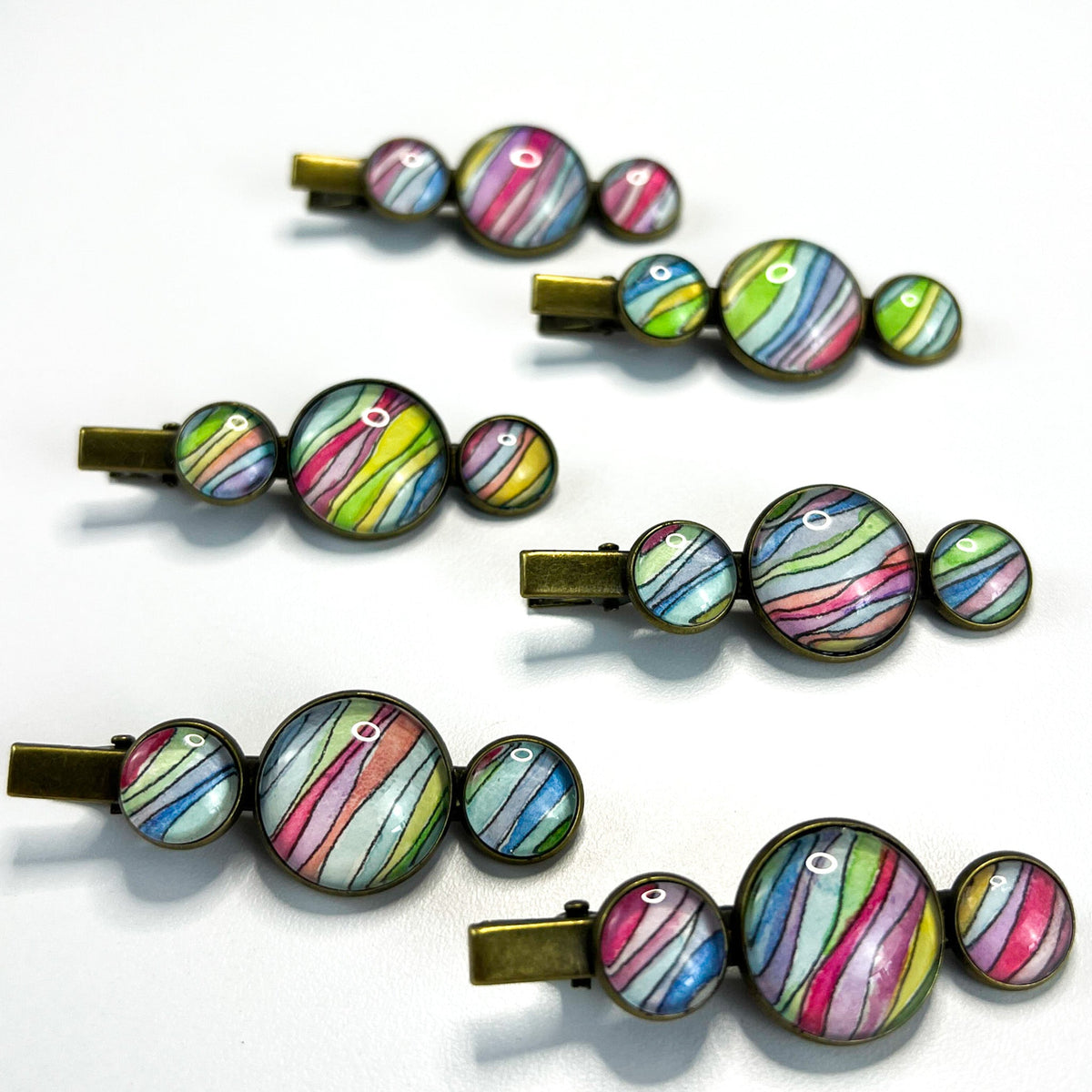 Rainbow Wave Hair Clip